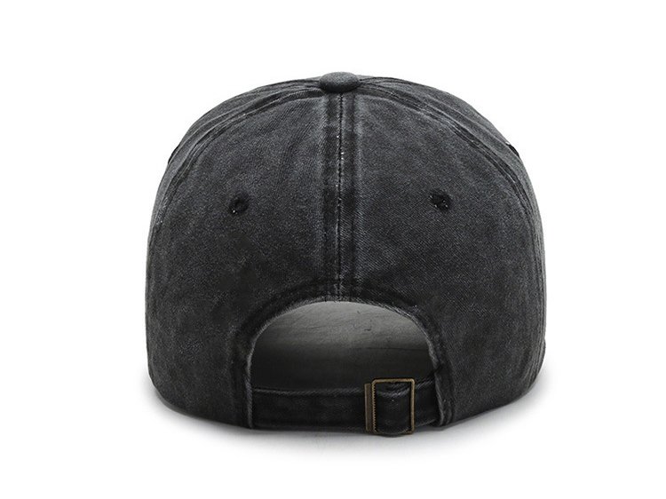 Rear Back Full View Dark Gray Washed Cotton Baseball Cap