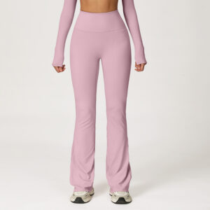 Light Purple High Waisted Flare Leggings - Slimming Yoga Pants for Women