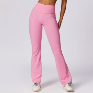 Pink Flared Yoga Pants High Waist - Squat Proof for Workout & Casual