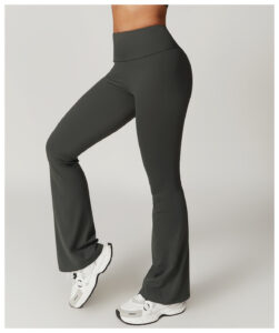High Waisted Flare Yoga Pants Dark Grey - Tummy Control & Butt Lifting