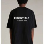 Black Essentials Oversized T Shirt Full Back Logo Model Shot