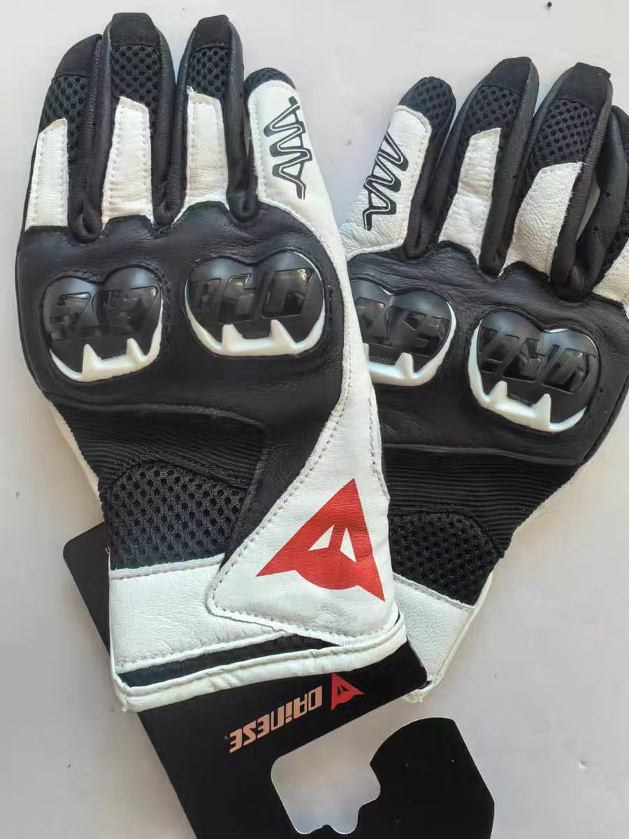 Real shot of white universal riding gloves