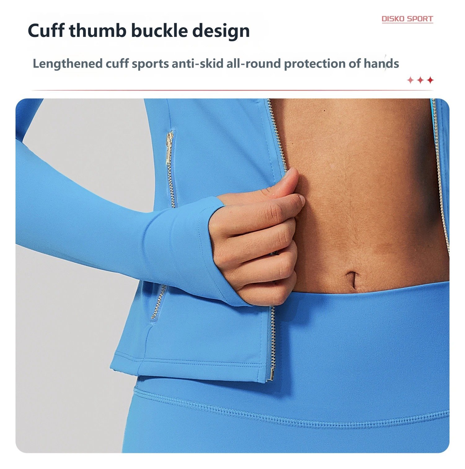 Thumb hole cuff yoga zipper top long sleeve athletic jacket