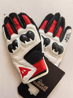Real shot of red universal riding gloves