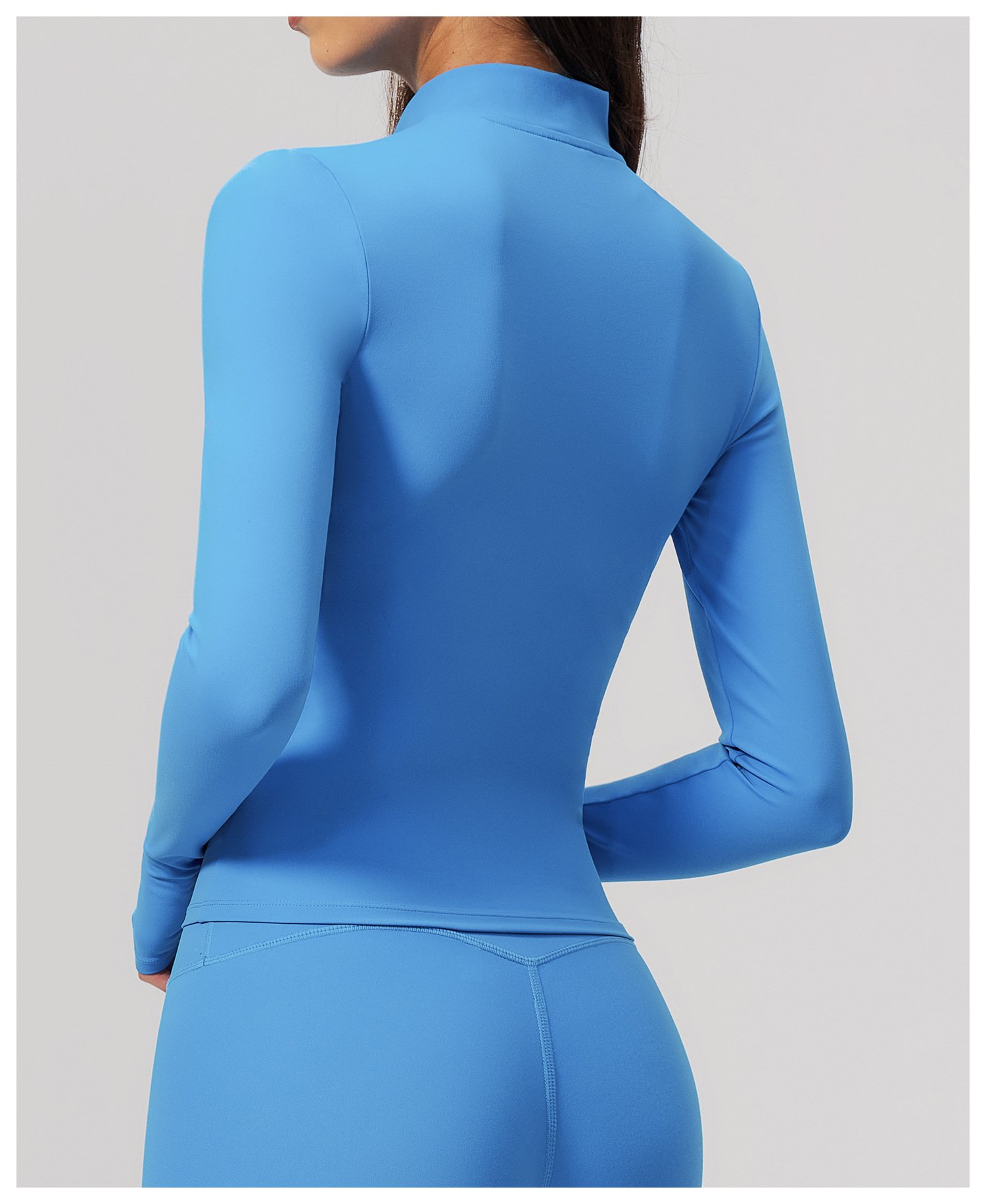 Blue view women zip yoga jacket fitted brushed athletic outerwear