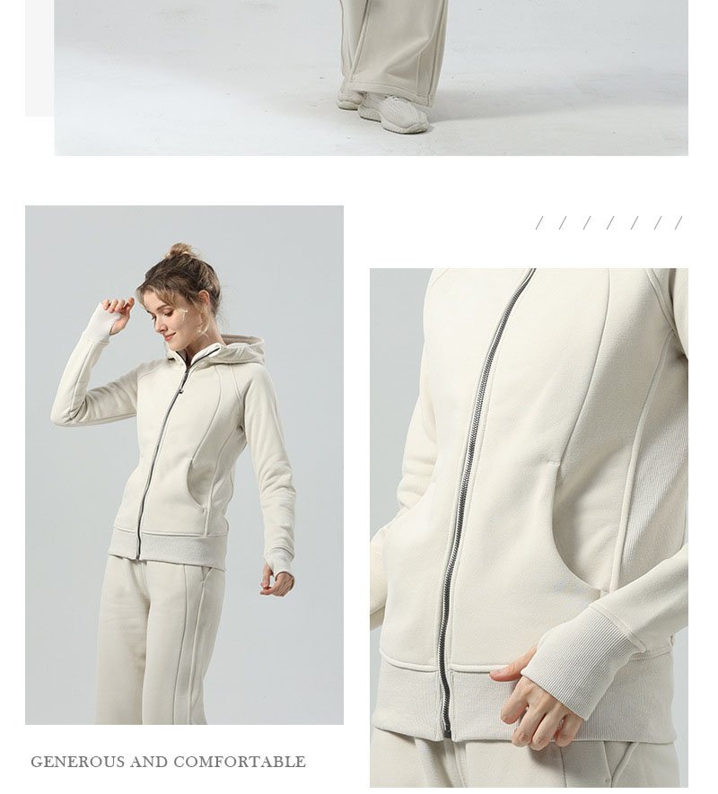 White brand zipper hoodie pocket detail picture