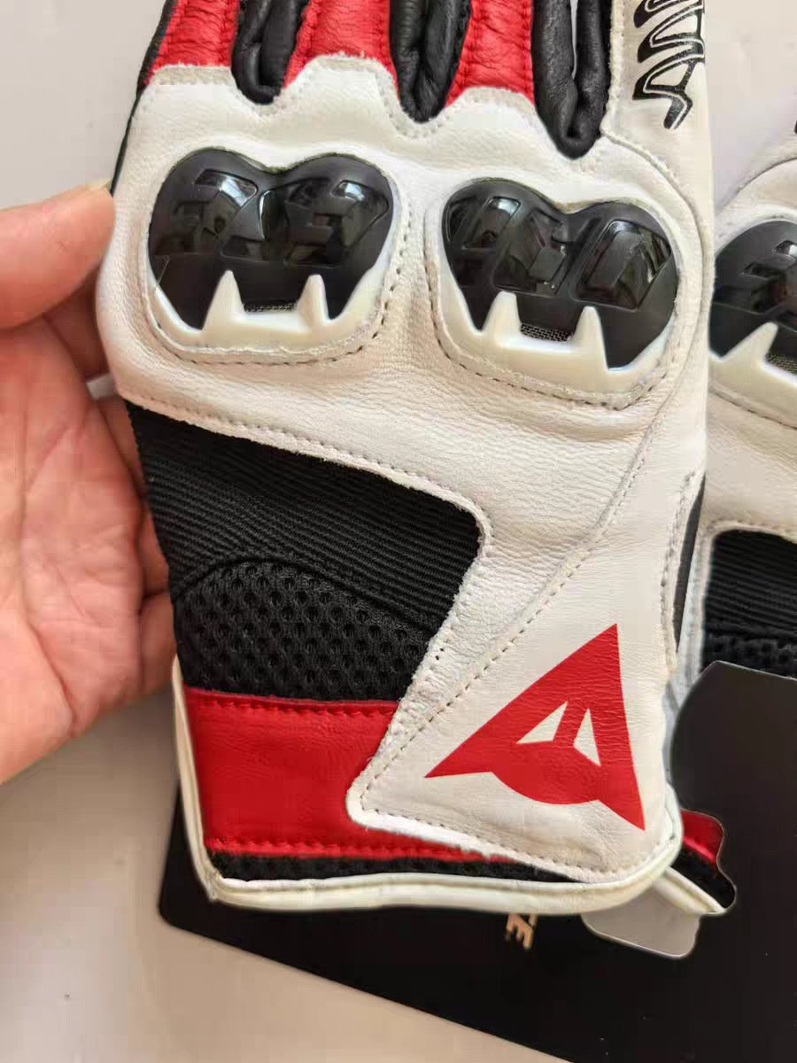 Real shot of white universal riding gloves