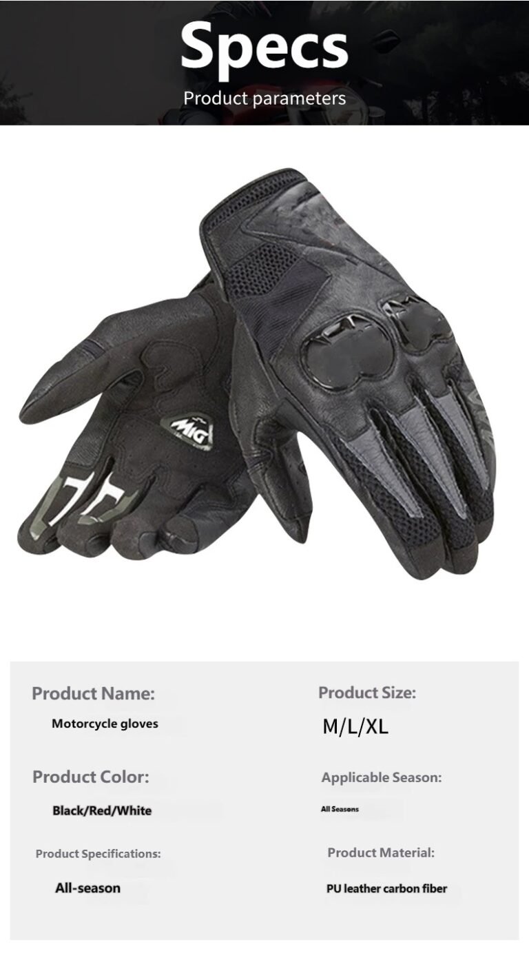 Real shot of red universal riding gloves