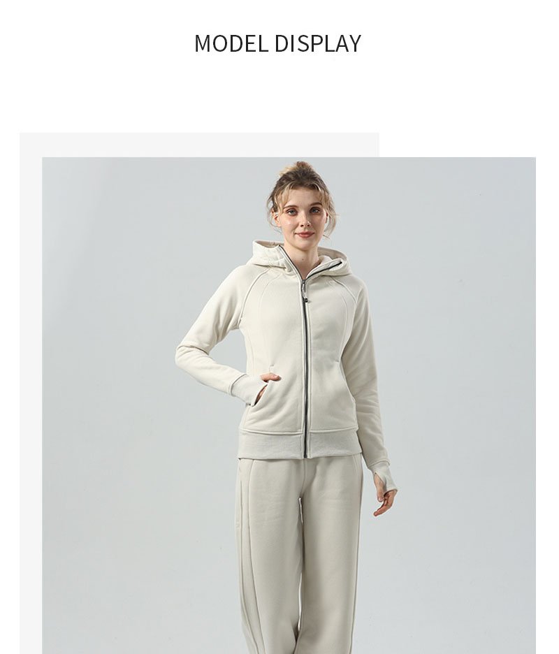 Women brand zipper hoodie slim fit zip up athletic hooded jacket