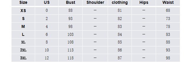 Official size table for boho lace trim sleeveless mini dress, US0-US12 size bust waist hip total length dimension data sheet