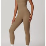 Yoga Camisole One Piece Jumpsuit Built-in Bra Tummy Control Butt Lift Sleeveless Full Length Workout Unitard Activewear Bodysuit 5 Colors S-XL