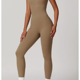 Yoga Camisole One Piece Jumpsuit Built-in Bra Tummy Control Butt Lift Sleeveless Full Length Workout Unitard Activewear Bodysuit 5 Colors S-XL