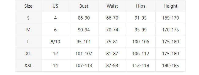 Short Sleeve Front Zip Rash Guard Swimsuit Size Chart Table