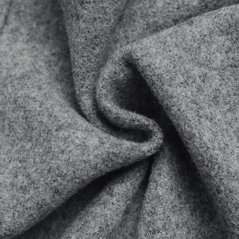 Fabric details of casual woolen jacket