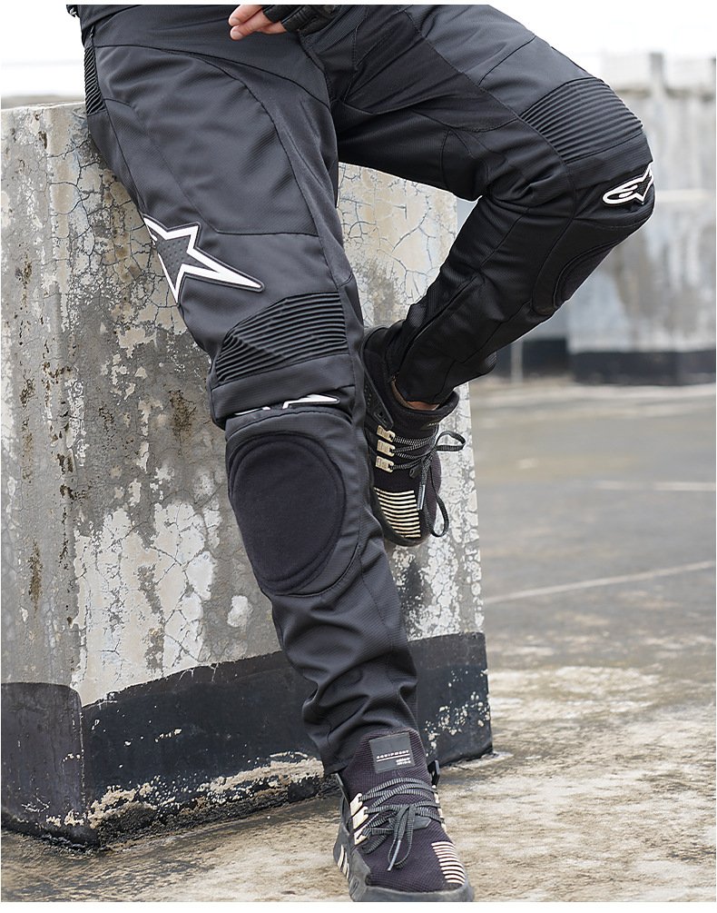 Thick abrasion knee panel anti-fall riding pants protective moto pants