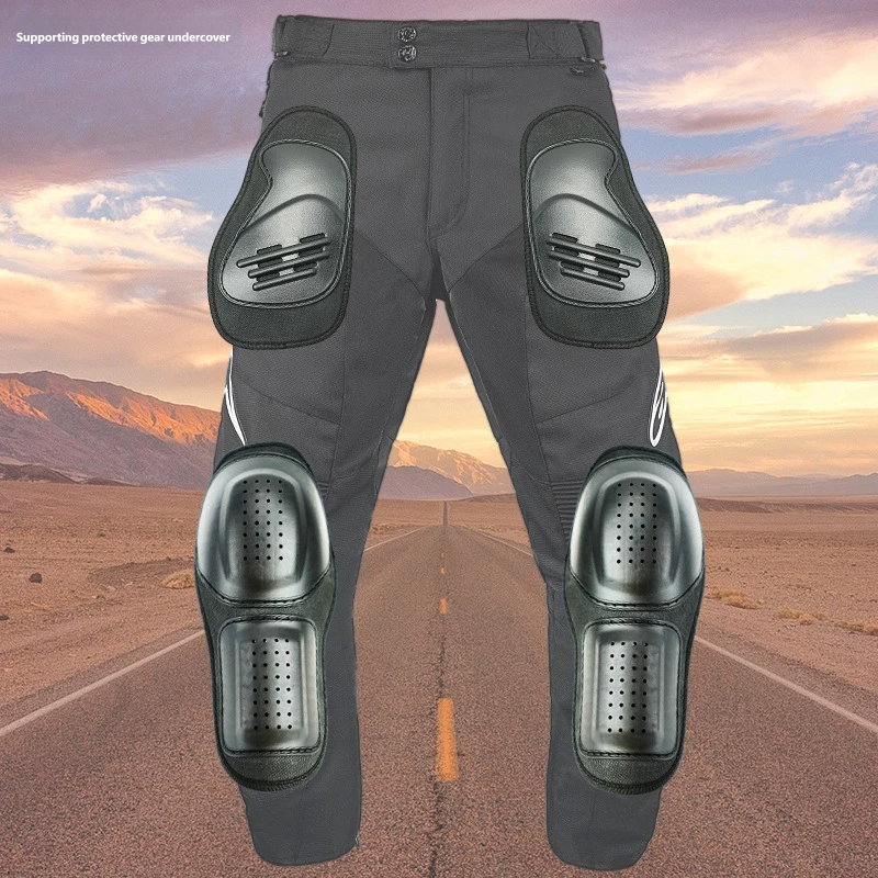 Detachable knee hip armor pads for anti-fall riding pants
