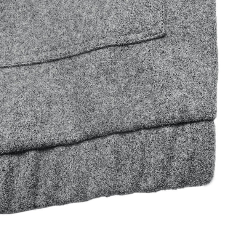 Casual woolen jacket hem detail