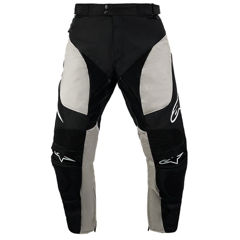 Black beige color block anti-fall riding pants full front flat lay
