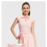 Outdoor Tennis Dress: Polo Zip Tie Waist Skort For Tennis Yoga & Golf